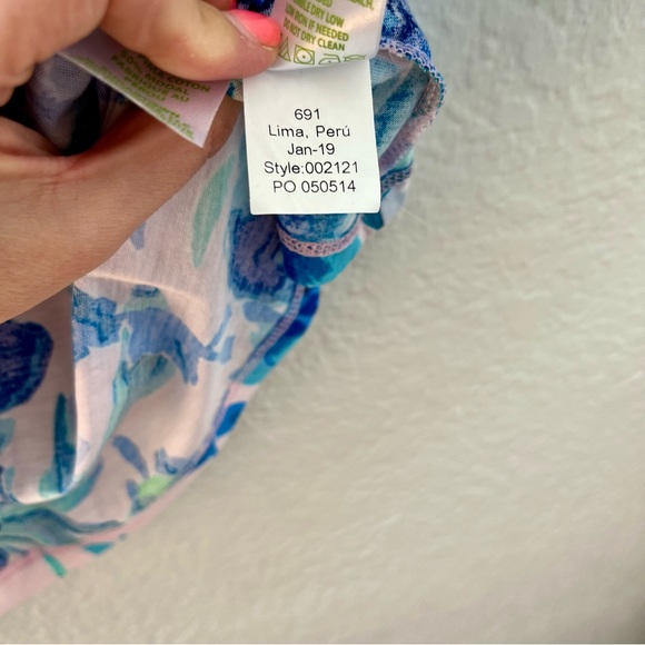 Lilly Pulitzer Lula Top Pink Tropics Sweet Pea Size Medium - Picture 8 of 11